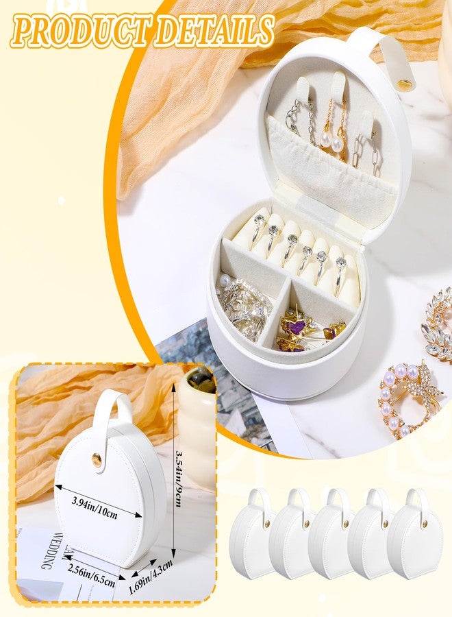 Limbeuuu 10 Pack Travel Jewelry Case Mini Jewelry Travel Case, Half Moon Design, Detachable Handle, Small Earring Storage Organizer for Women Girls Bridesmaid Proposal Gifts(White) - Image 2